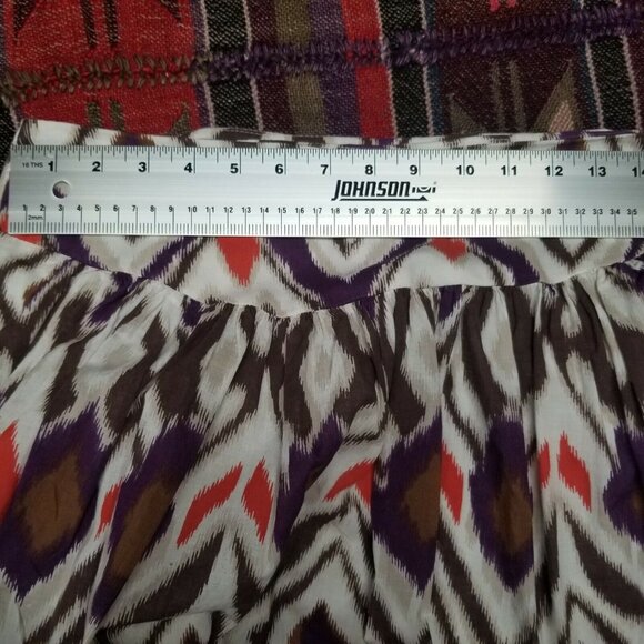 Necessary Objects Women's Geometric Wide Hem Skirt Knee Length W Pockets Waist28 - Picture 4 of 5